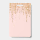 Luxuriöse Rosa Gold Funkelnd Glitzer Fringe Ausweis (Rückseite)