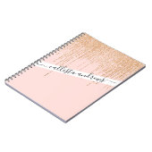 Luxuriöse Rosa Gold Funkelnd Glitzer Fringe Notizblock (Linke Seite)