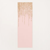Luxuriöse Rosa Gold Funkelnd Glitzer Fringe Yogamatte (Vorderseite)