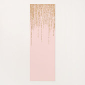 Luxuriöse Rosa Gold Funkelnd Glitzer Fringe Yogamatte (Rückseite)