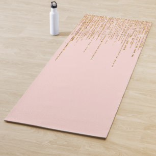 Luxuriöse Rosa Gold Funkelnd Glitzer Fringe Yogamatte