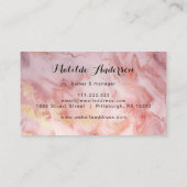 Luxuriöse rosa Gold Marmor Agate Monogram Modern Visitenkarte (Rückseite)