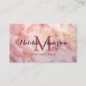 Luxuriöse rosa Gold Marmor Agate Monogram Modern Visitenkarte (Vorderseite)