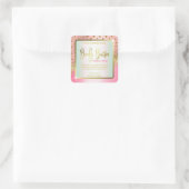 Luxuriöse rosa goldfarbene Konfetti Dots Body Butt Quadratischer Aufkleber (Tasche)