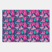 Luxuriöse rosa Imitate Glitzer gnomes hat Weihnach Geschenkpapier Set (Vorderseite 3)