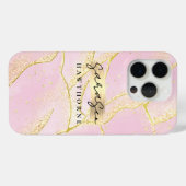 Luxuriöse rosa Imitate Gold Foil Monogram Pinselst Case-Mate iPhone Hülle (Rückseite (Horizontal))