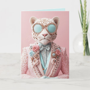 Luxuriöse Rosa Leopard Elegance Einladung