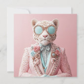 Luxuriöse Rosa Leopard Elegance Einladung (Vorderseite)