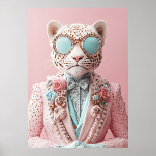 Luxuriöse Rosa Leopard Elegance Poster