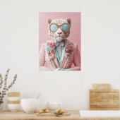Luxuriöse Rosa Leopard Elegance Poster (Küche)