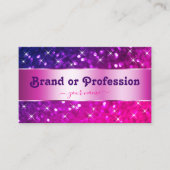 Luxuriöse rosa Lila glänzende Glitzer Stars Extrav Visitenkarte (Vorderseite)