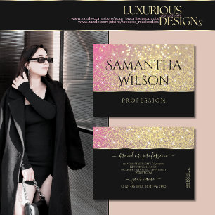 Luxuriöse Rosa Lila Gold Glitzer Stars Schwarz Gol Visitenkarte