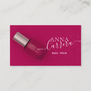Luxuriöse rosa Nagelfarbe Nail Tech Nagelsalon Visitenkarte