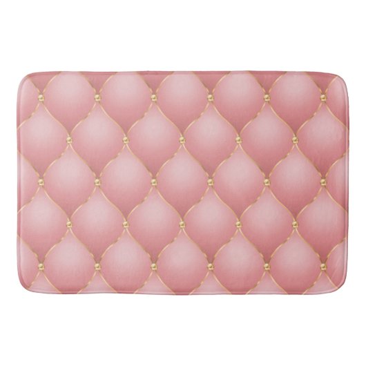 Luxuriöse Rosa Rose Gold Diamond gepolstertes Must Badematte (Vorderseite)