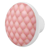 Luxuriöse Rosa Rose Gold Diamond gepolstertes Must Keramikknauf (Rechts)