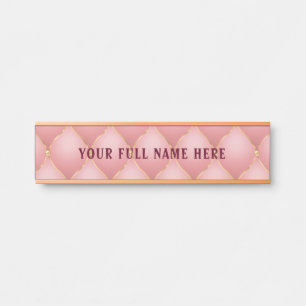 Luxuriöse Rosa Rose Gold Diamond Individuelle Name Türschild