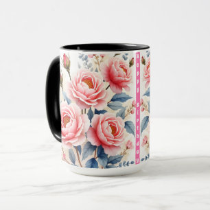 Luxuriöse rosa Rosen schöne moderne Kollektion Tasse