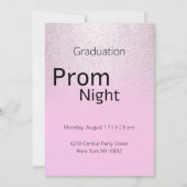 Luxuriöse rosa silberfarbene lila Steigung Abschlu Einladung (Vorderseite)