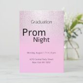 Luxuriöse rosa silberfarbene lila Steigung Abschlu Einladung (Stehend Vorderseite)