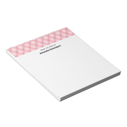 Luxuriöse rosa tuftierte Diamantgrenze Notizblock (angewinkelt)