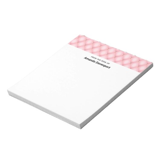 Luxuriöse rosa tuftierte Diamantgrenze Notizblock (Rotiert)