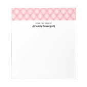 Luxuriöse rosa tuftierte Diamantgrenze Notizblock (Vorderseite)