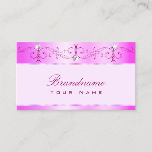 Luxuriöse, rosa Verzierte Ornamente mit kleinem Ka Visitenkarte (Vorderseite)