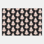 Luxuriöse Rosa Weihnachtsbaummuster Elegant Einfac Geschenkpapier Set (Vorderseite 2)