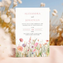 Luxuriöse, rosa Wildblume Hochzeit