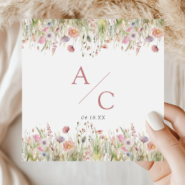 Luxuriöse, rosa Wildblume Hochzeit Serviette