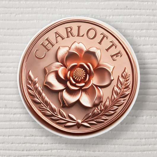 Luxuriöse Rose Gold 3D Peony und Laurel Wreath Keramikknauf