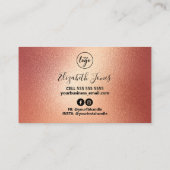 Luxuriöse Rose Gold Badehaut und Körper Visitenkarte (Rückseite)