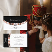 Luxuriöse Rose Gold Black and White Initials Diamo Visitenkarte