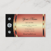 Luxuriöse Rose Gold Black mit glänzenden Diamanten Visitenkarte (Rückseite)