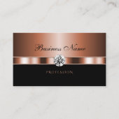 Luxuriöse Rose Gold Black mit Imitaten Rhinestones Visitenkarte (Vorderseite)