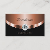 Luxuriöse Rose Gold Black Shimmery Jewels Diamonds Visitenkarte (Vorderseite)