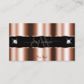Luxuriöse Rose Gold Black Sparkle Jewels Initials Visitenkarte (Vorderseite)