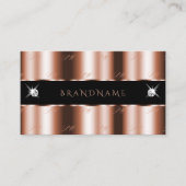 Luxuriöse Rose Gold Black Sparkle Jewels Monogram Visitenkarte (Vorderseite)