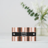 Luxuriöse Rose Gold Black Sparkle Juwelen mit Logo Visitenkarte (Stehend Vorderseite)