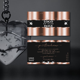 Luxuriöse Rose Gold Black Sparkle Juwelen mit Logo Visitenkarte