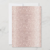 Luxuriöse Rose Gold Blume Black Ribbon Baby Dusche Einladung (Rückseite)