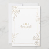 Luxuriöse Rose Gold Blume Frame Wedding Einladung (Rückseite)
