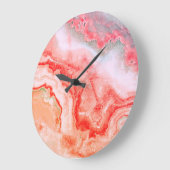 Luxuriöse Rose Gold Blush Mineral Agate Große Wanduhr (Winkel)