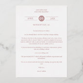 Luxuriöse Rose Gold Branches Blätter Oval Frame Fo Folieneinladung (Rückseite)