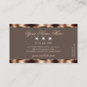 Luxuriöse Rose Gold Brown Sparkle Diamonds Glamour Visitenkarte (Rückseite)