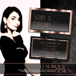 Luxuriöse Rose Gold Chic Black Gradient Glamour Visitenkarte