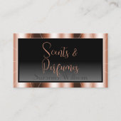 Luxuriöse Rose Gold Chic Black Gradient mit Foto Visitenkarte (Vorderseite)