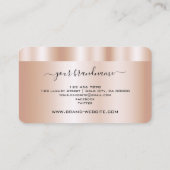 Luxuriöse Rose Gold Effect Beruflich und trendy Visitenkarte (Rückseite)