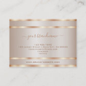 Luxuriöse Rose Gold Effect Colors Beruflich Visitenkarte (Rückseite)