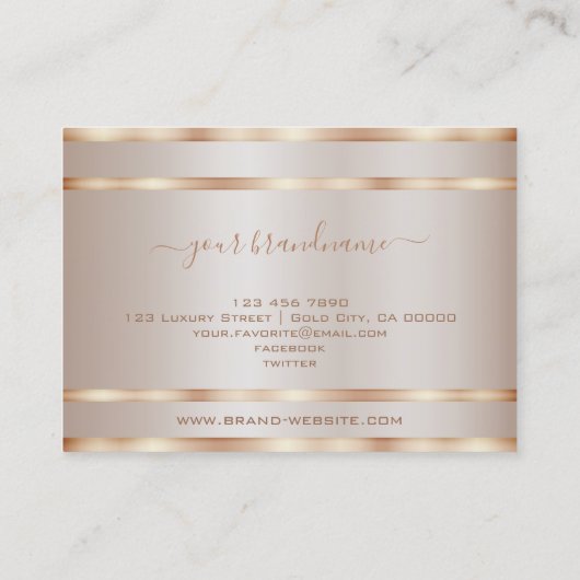 Luxuriöse Rose Gold Effect Colors Beruflich Visitenkarte (Rückseite)